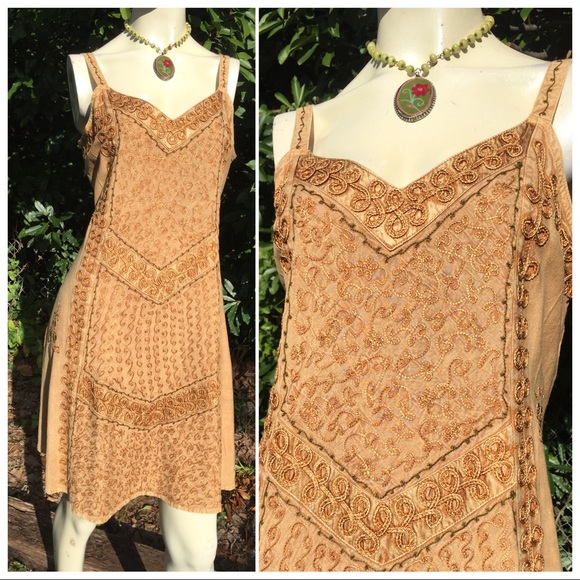 embroidered hippie dress
